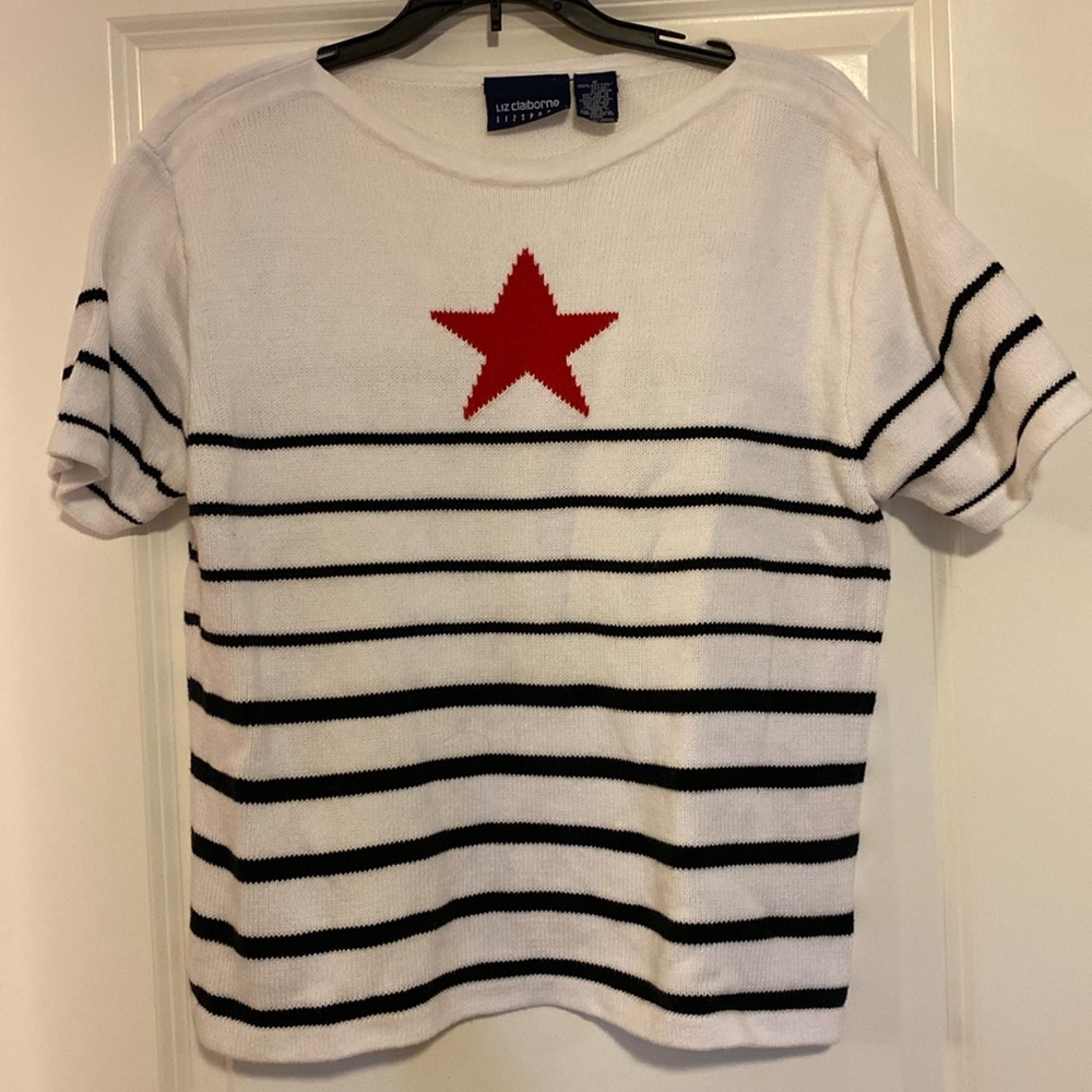 Liz Claiborne short sleeve sweater top